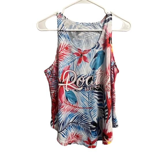 Roatan Honduras Tropical Print Palm Tree Tank Size Medium - Picture 9 of 10